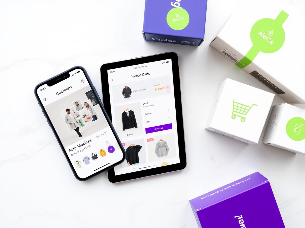 eCommerce store mockup on tablet and phone