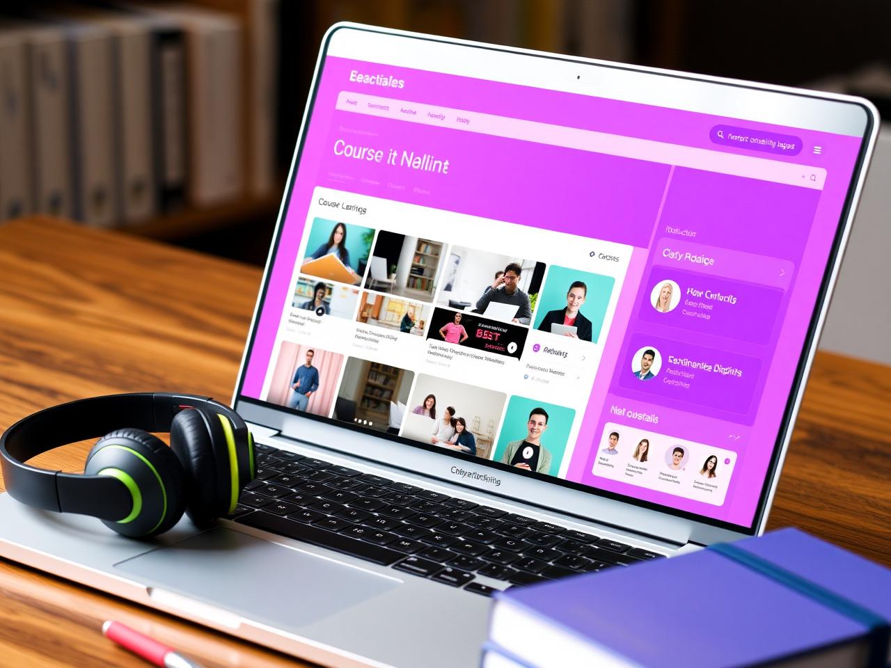 Online learning platform mockup
