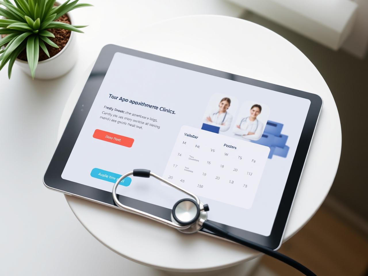 Healthcare clinic booking mockup