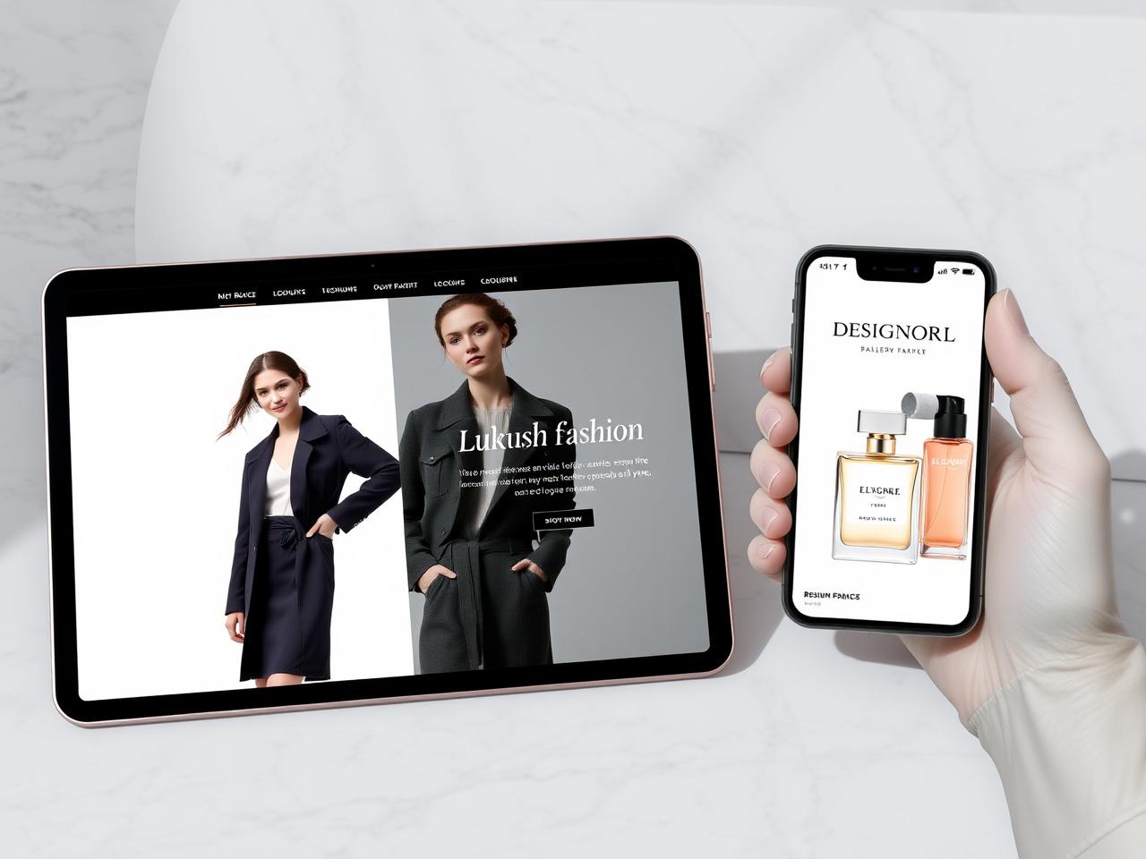 Luxury fashion ecommerce mockup