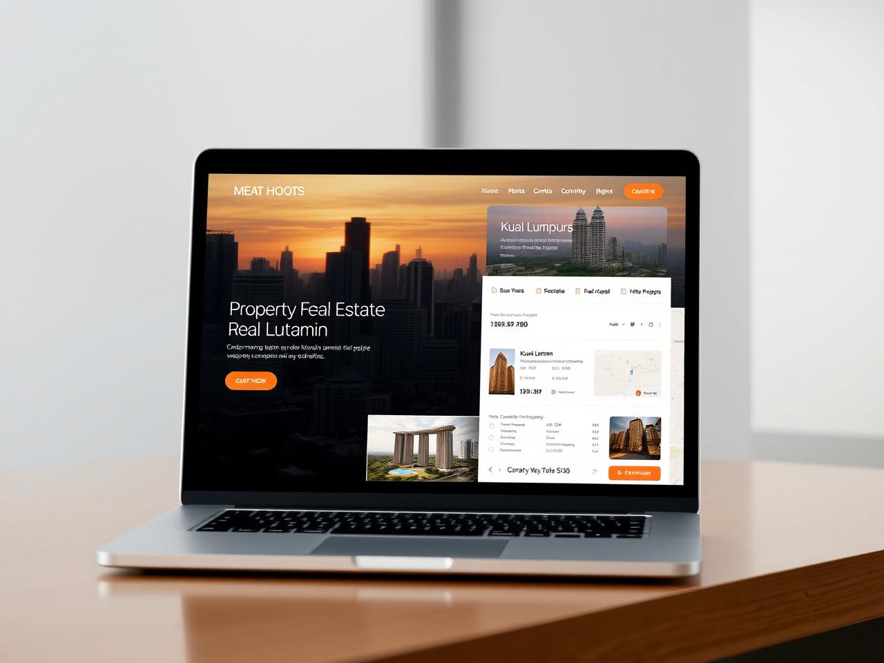 Property listing portal mockup